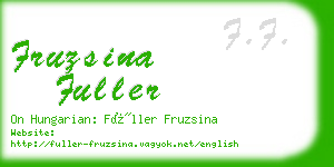 fruzsina fuller business card